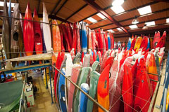 Factory of kayaks